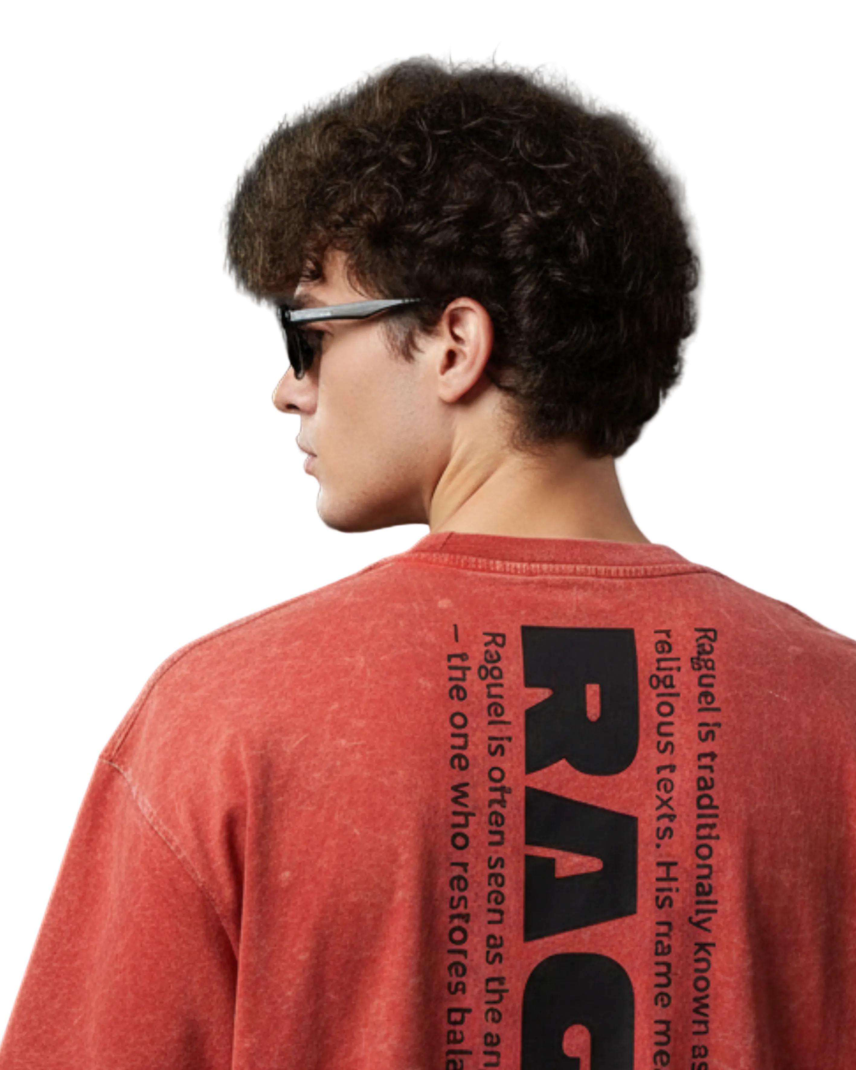 Defi Rag Orange Acidwash Oversize T-Shirt