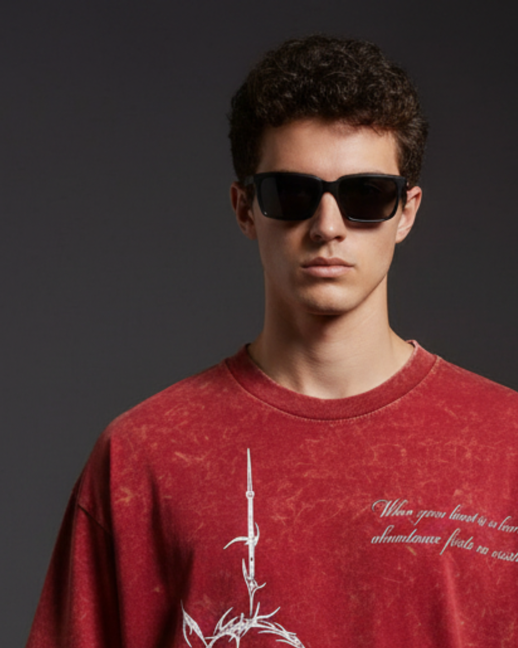 C-Rag Red Acidwash Oversize T-Shirt