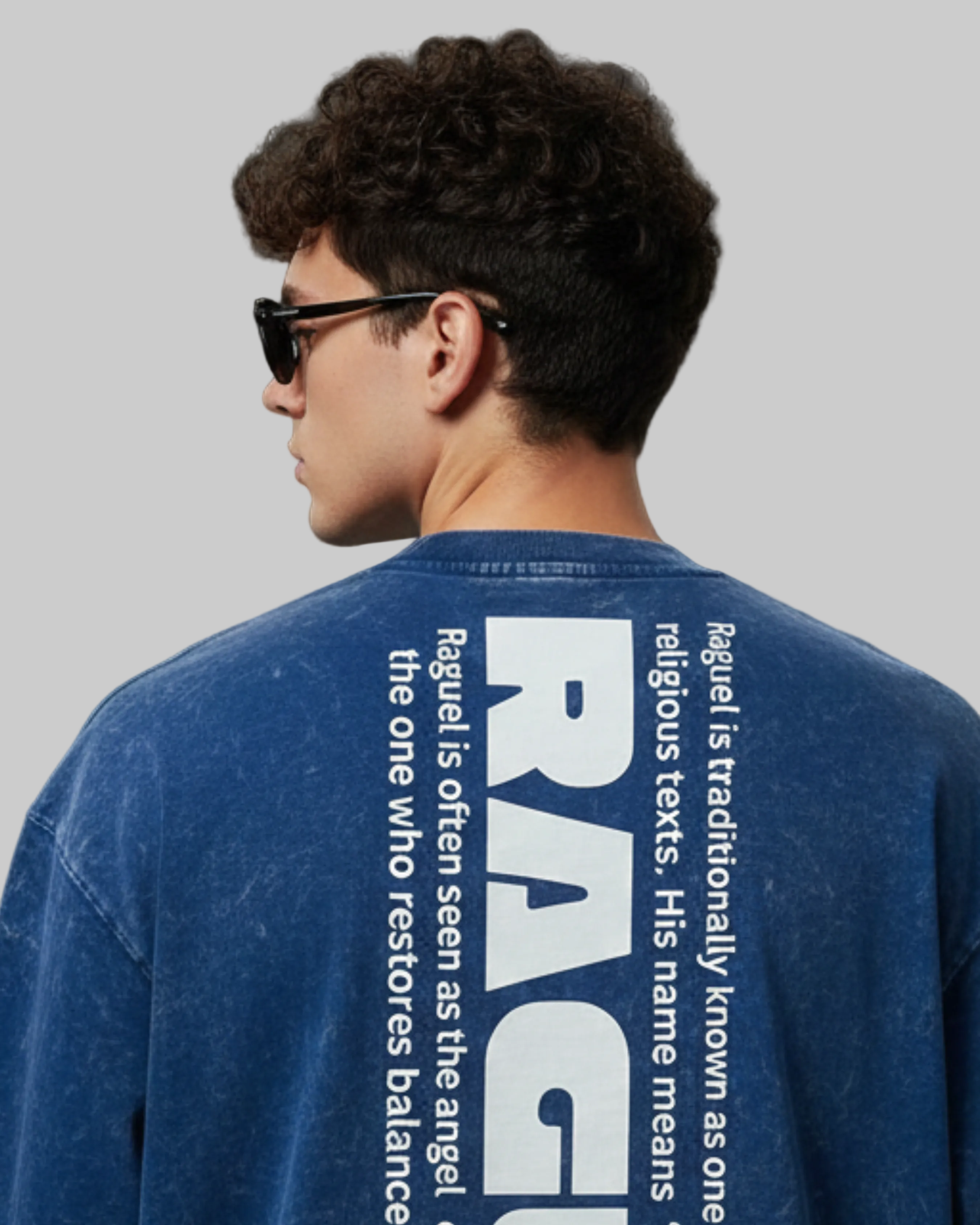 Defi Rag Blue Acidwash Oversize T-Shirt
