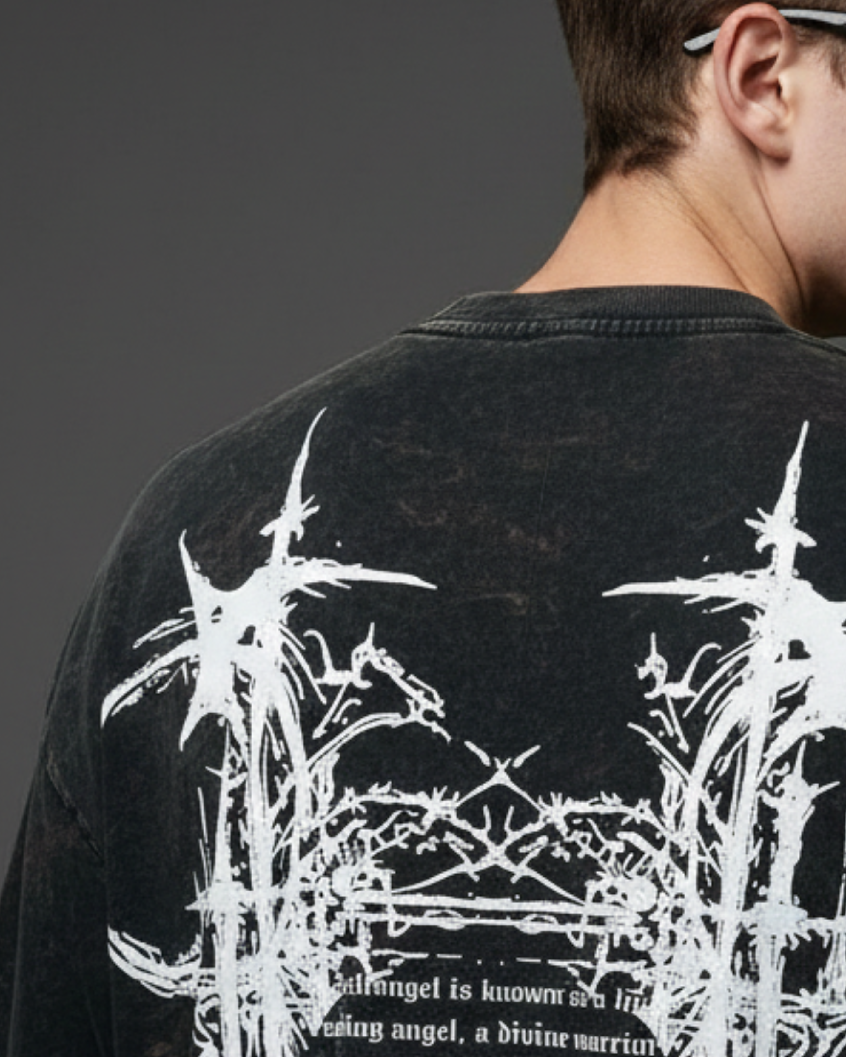 Cage Black Acidwash Oversize T-Shirt