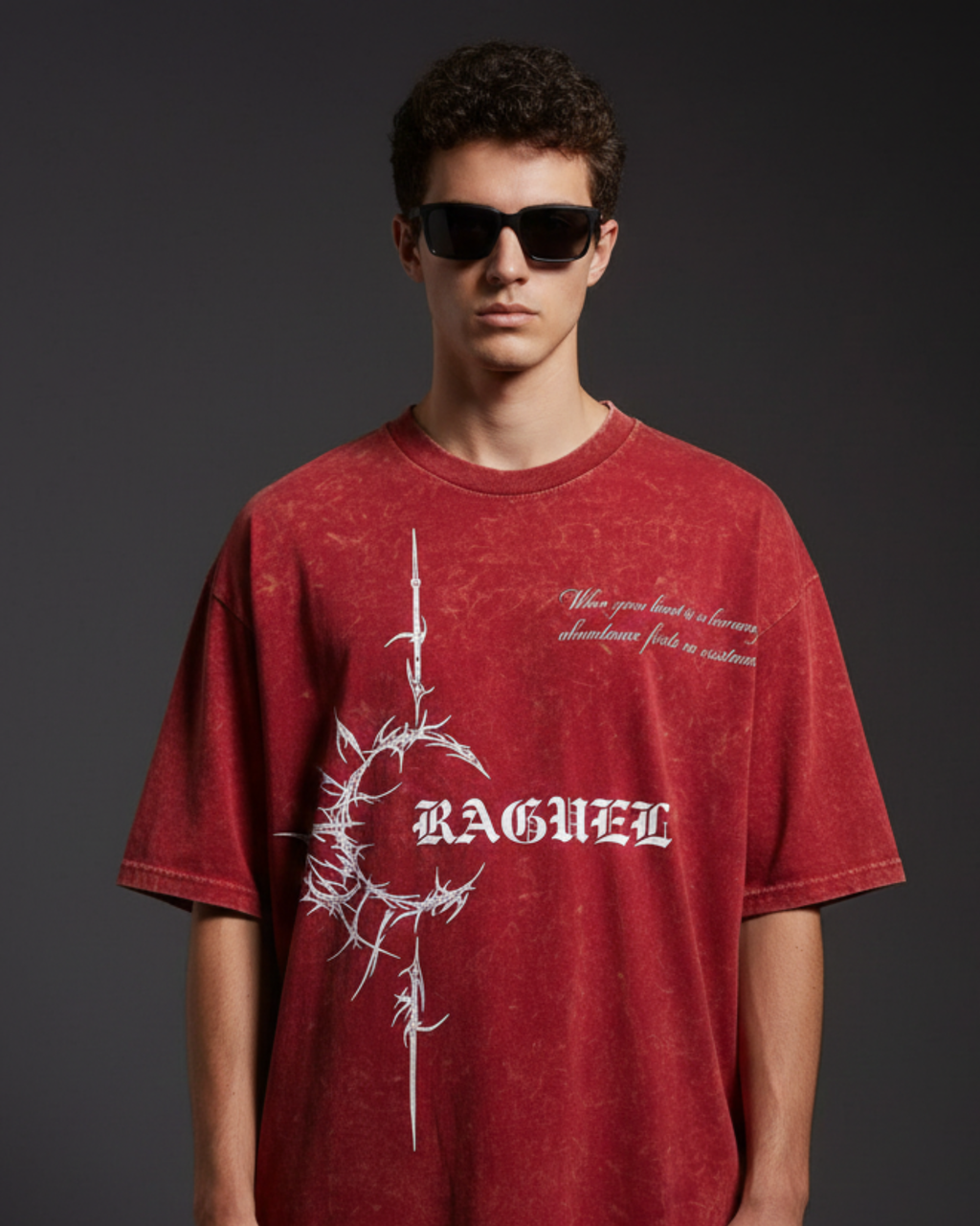 C-Rag Red Acidwash Oversize T-Shirt