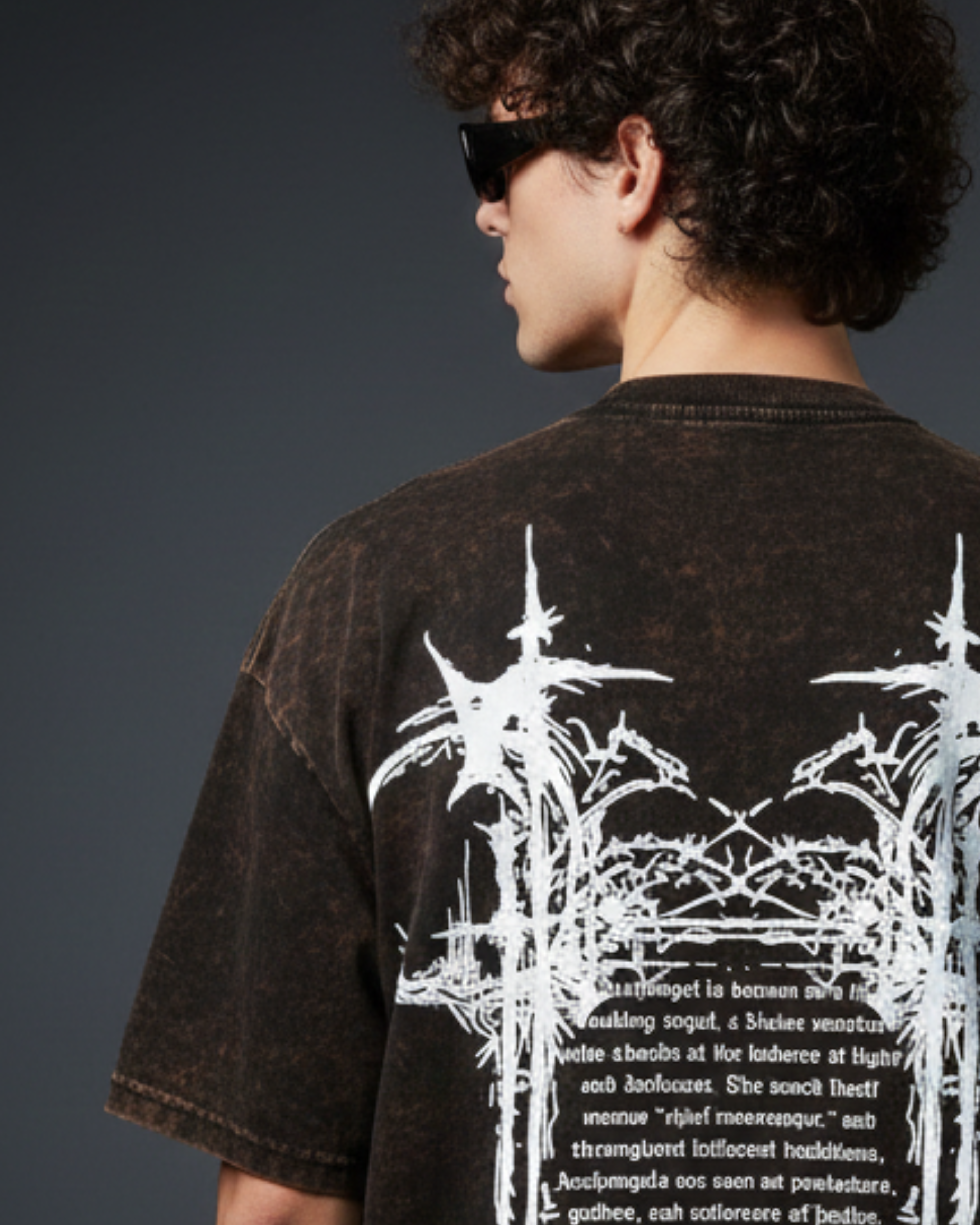 Cage Coffee Acidwash Oversize T-Shirt