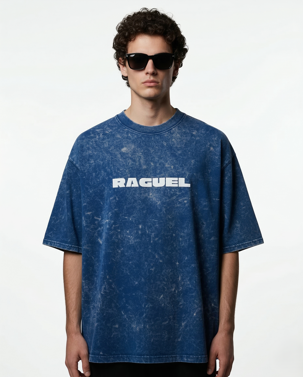 Defi Rag Blue Acidwash Oversize T-Shirt