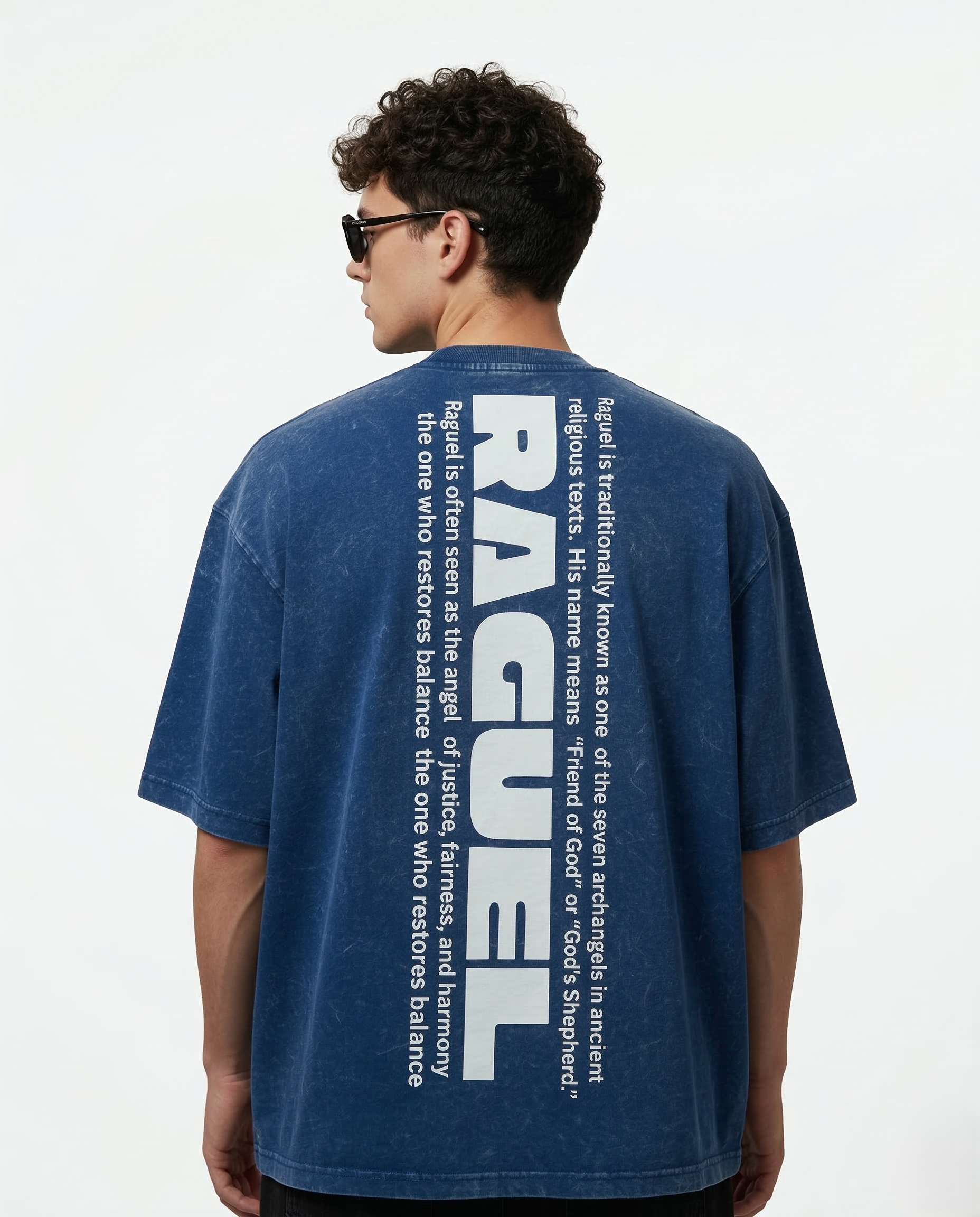 Defi Rag Blue Acidwash Oversize T-Shirt