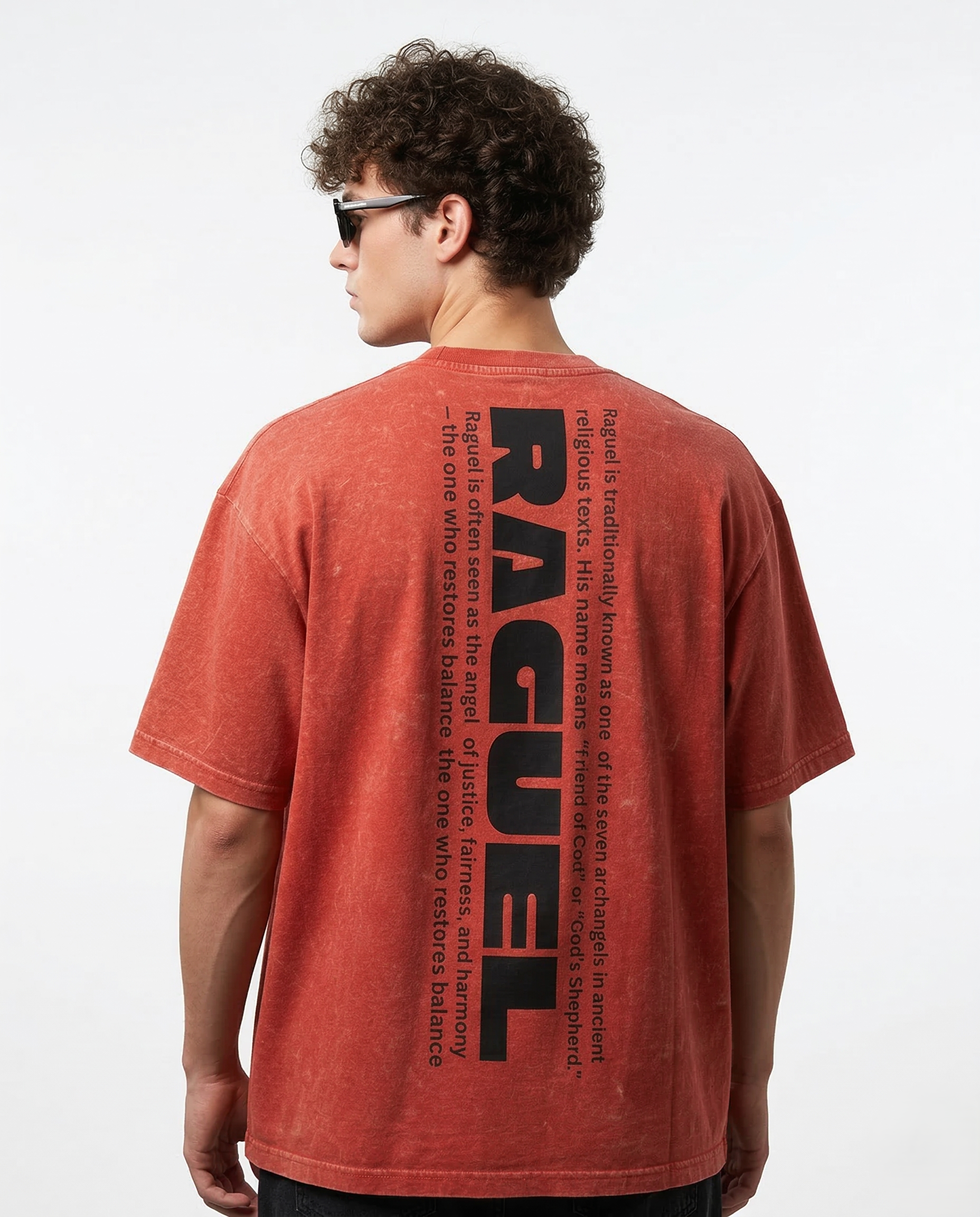 Defi Rag Orange Acidwash Oversize T-Shirt