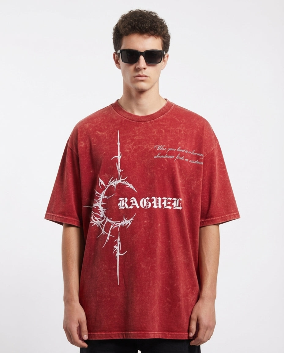 C-Rag Red Acidwash Oversize T-Shirt
